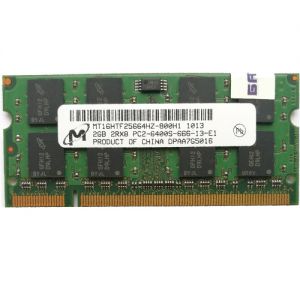 2GB Micron DDR2-800 Notebook RAM PC2-6400S CL6 2Rx8 So-Dimm MT16HTF25664HZ -800H1