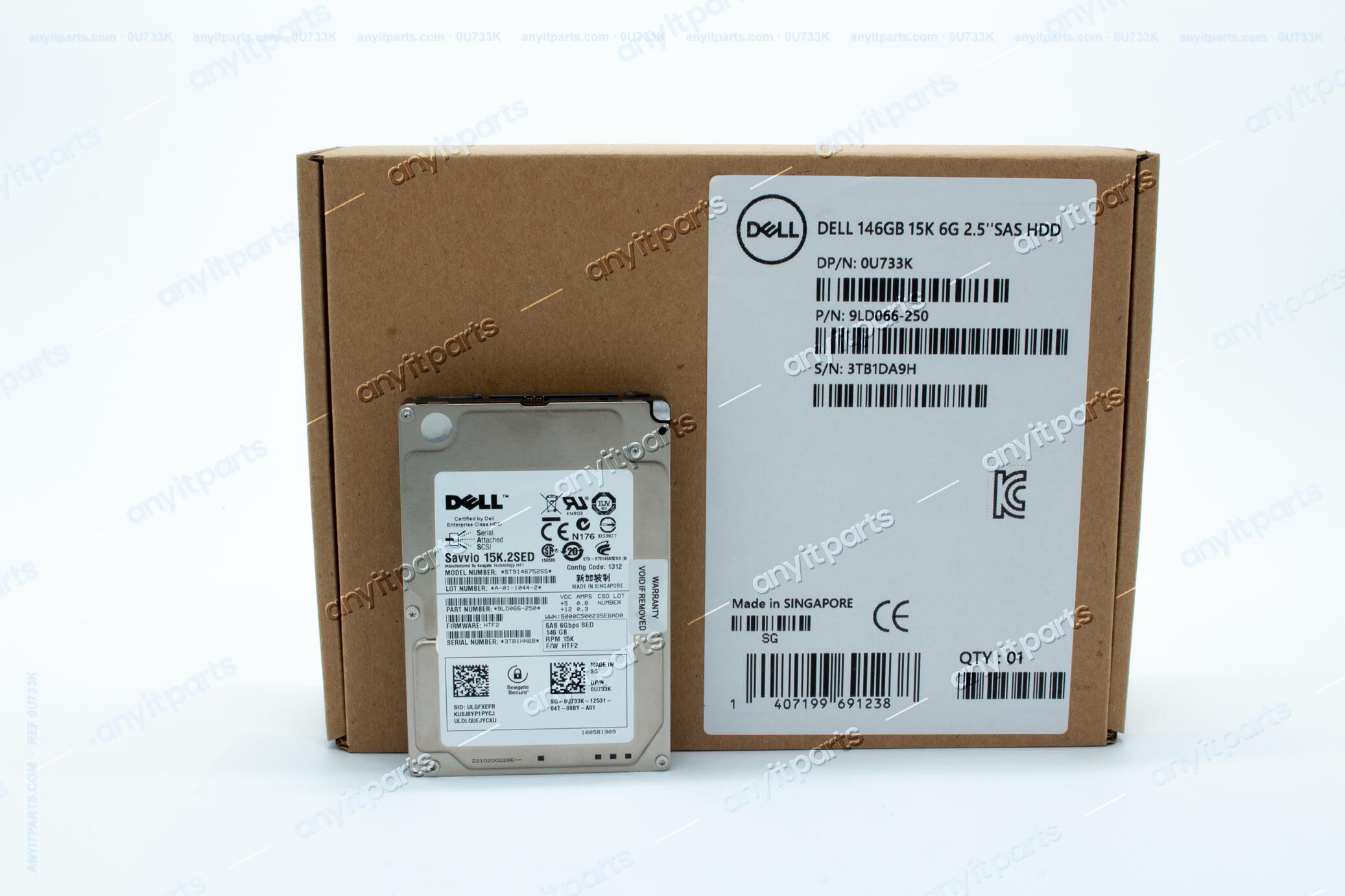DEL HDD 146GB 15K 6G SAS 0U733K