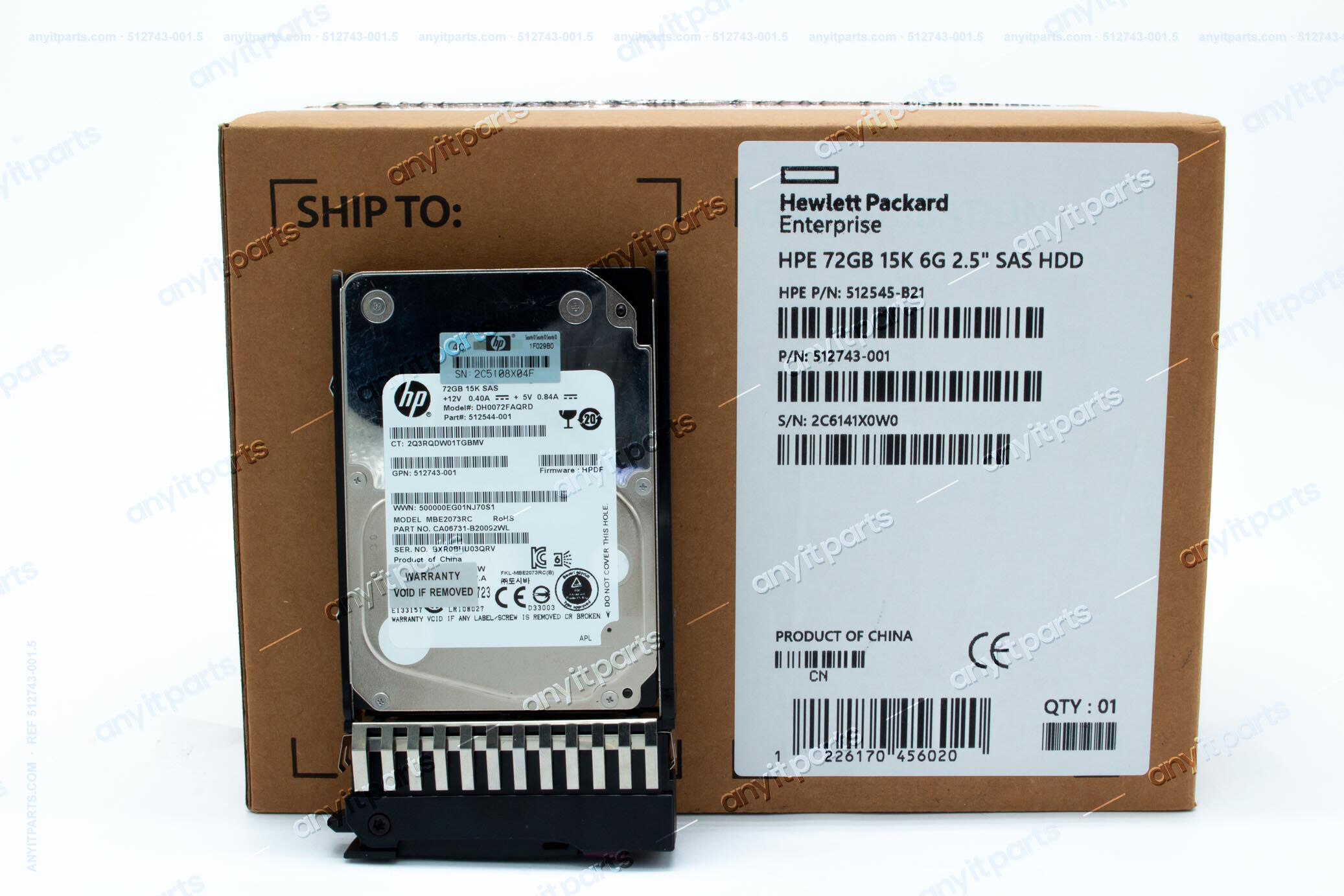 HP HDD 72GB 15K 6G SAS 512743-001