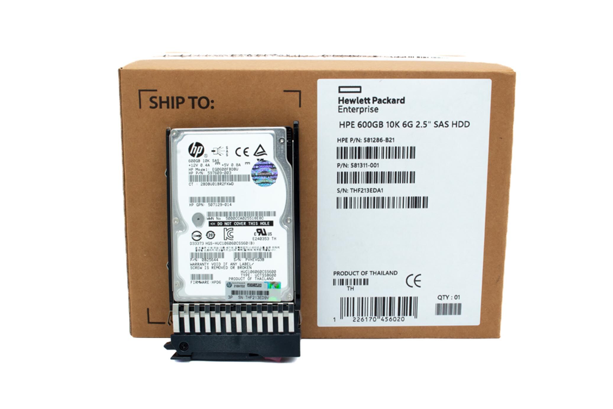 HP HDD 600GB 10K 6G SAS 581311-001