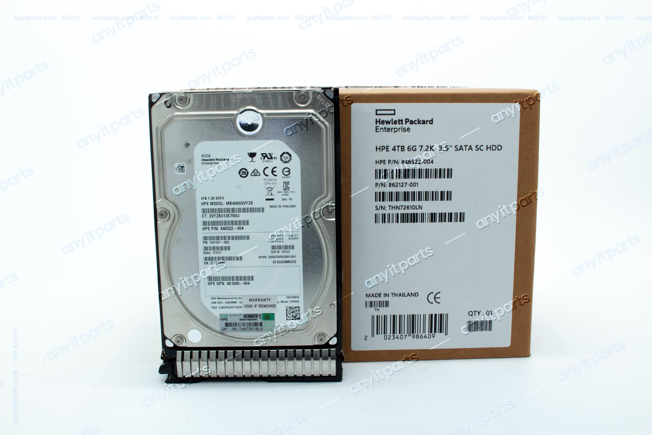 HP HDD 4TB 7.2K 6G SATA 862127-001