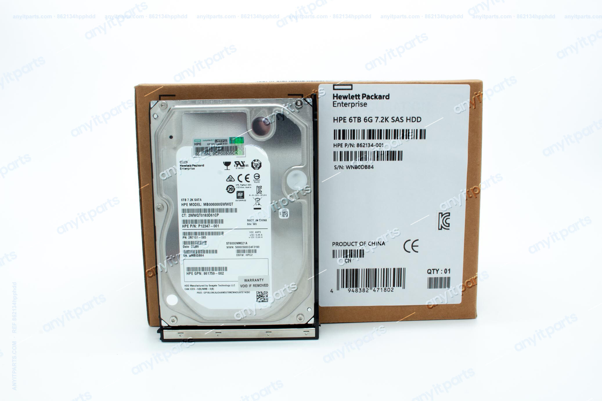 HP HDD 6TB 7.2K 6G SATA 862134-001