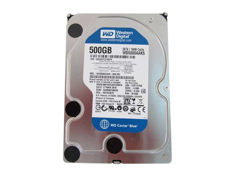 500GB Western Digital Blue WD5000AAKS-75A7B0 3.5" SATA Internal Hard ...