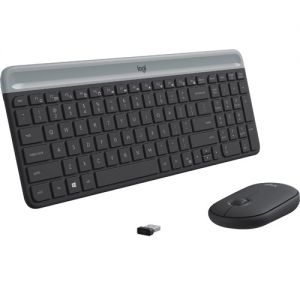 Logitech - MK470 - Slim Wireless Mouse and Keyboard Combo - Black/Gray