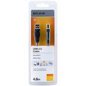 Belkin USB 2.0 To USB B Type Double Shielded Printer Cable DSTP 4.8m