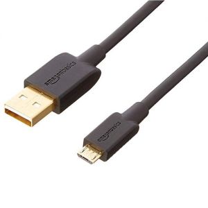 Amazon Basics USB 2.0 A-Male to Micro B Charger Cable (2 Pack), 6 feet, Black