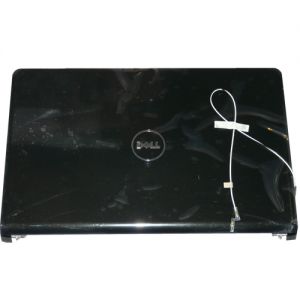 DELL INSPIRON 1564 LID COVER GLOSSY BLACK HINGES H0R52 0H0R52
