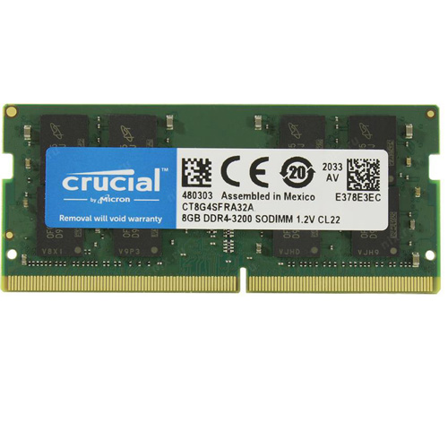 Crucial 8GB Laptop DDR4 3200 MHz SODIMM Memory CT8G4SFRA32A B&H