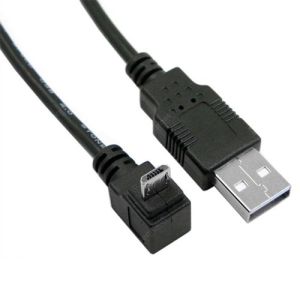 Down Angled 90 Degree Micro USB to USB Data Cable U2-205-0.3M